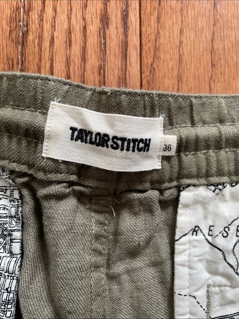Taylor Stitch Olive Green Linen Shorts Men’s Sz 36 NWOT - Picture 7 of 10